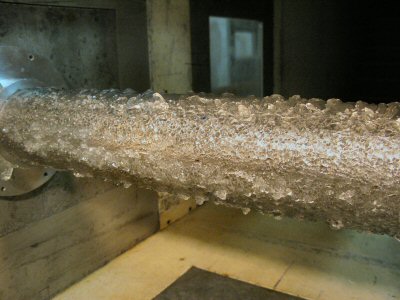 Simulation of ice accretion in connection with cable vibration research project.
