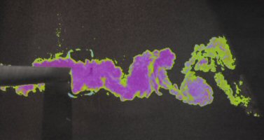 Flow Visualisation of vortex shedding from generic iced cable.